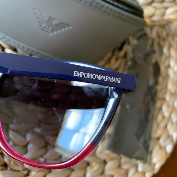 Emporio Armani EA4110F Blue Pink Frame Sunglasses - Picture 4 of 8